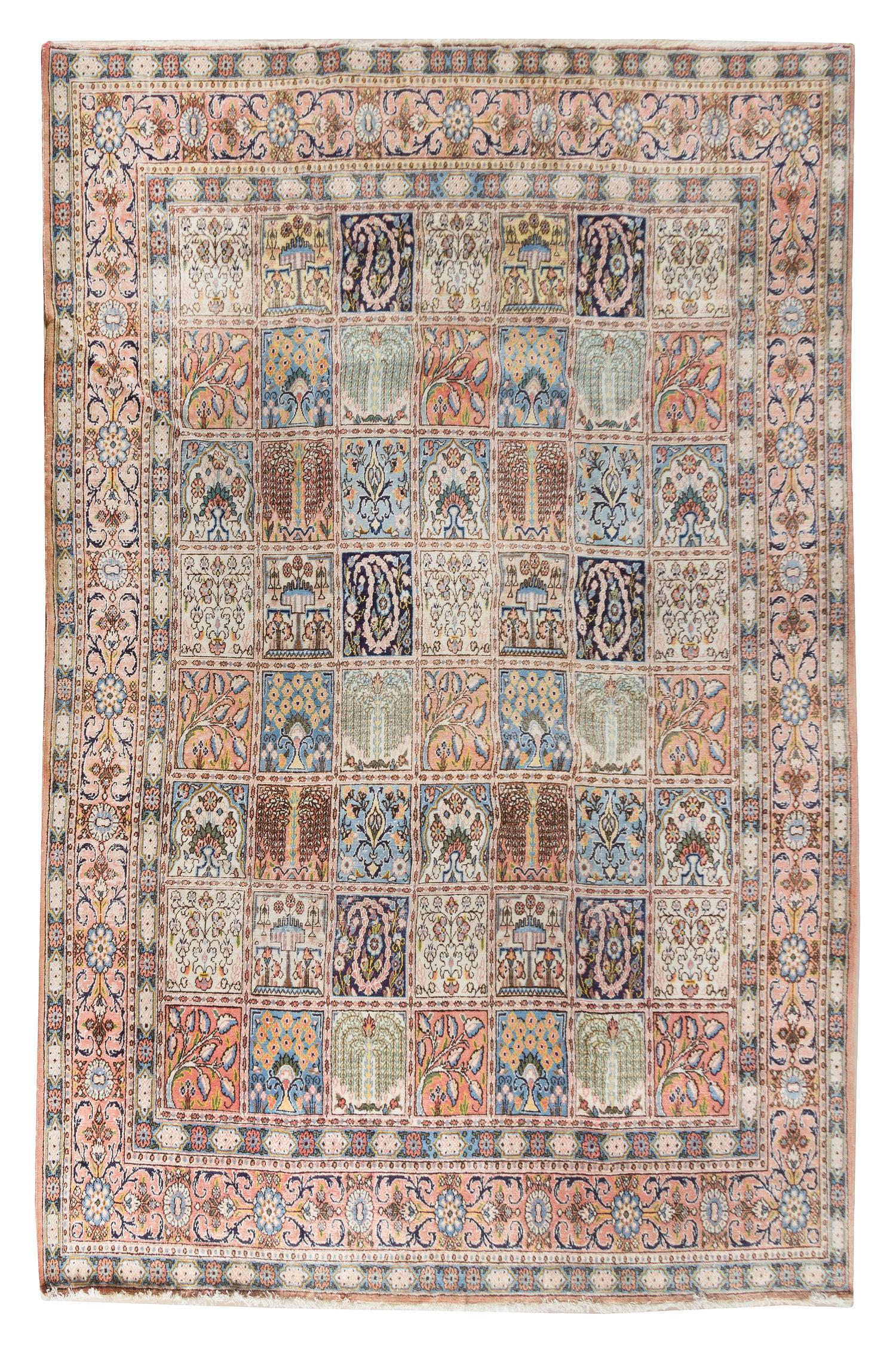 A Bakhtiari Wool Garden Rug 12 feet 4 inches x 9 feet 2 inches.