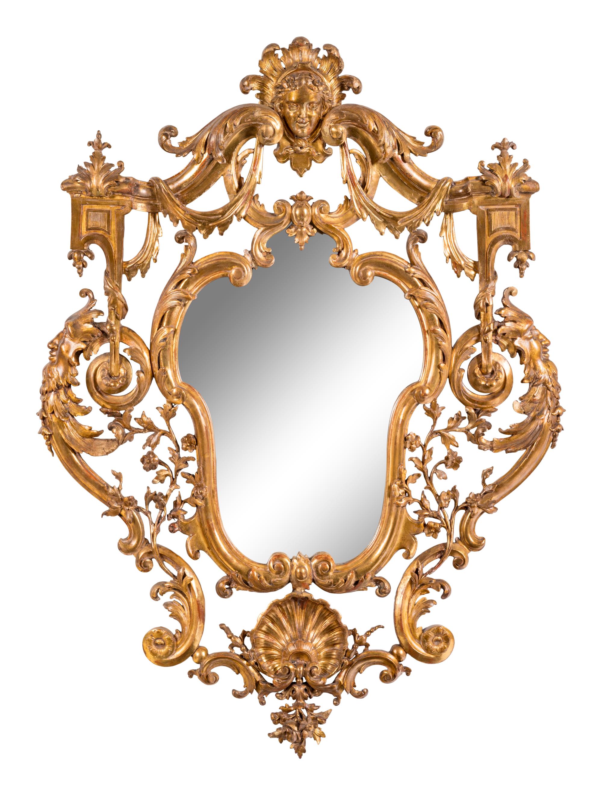 An Italian Baroque Style Giltwood Mirror