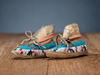 Plains Infant's Beaded Hide Moccasins
