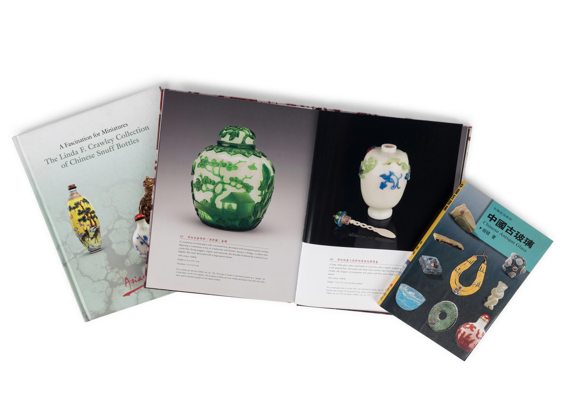 [SNUFF BOTTLES] A group of auction catalogues and reference works about Chinese snuff bottles and glass