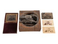 [SCIENCE & TECHNOLOGY]. Charles M. Hayden (1845-1934) archive featuring a patent model for a gun mount with associated photographs, letters, and sketchbook.