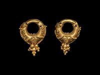 A Pair of Parthian Gold Hollow Earrings