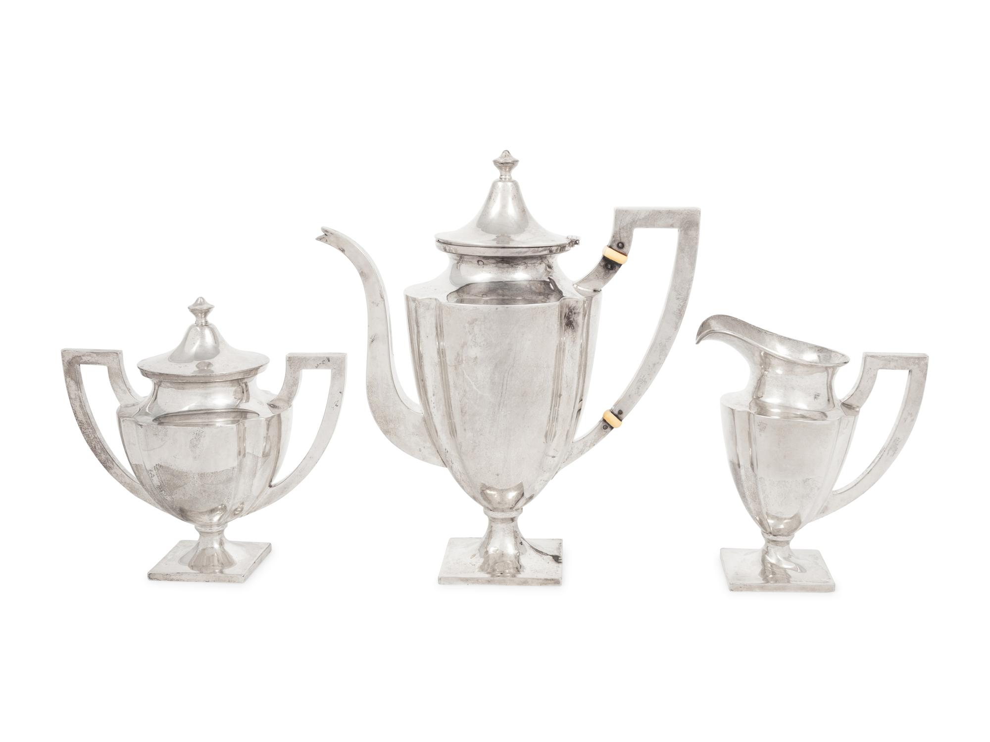 An American Silver Three-Piece Coffee Service