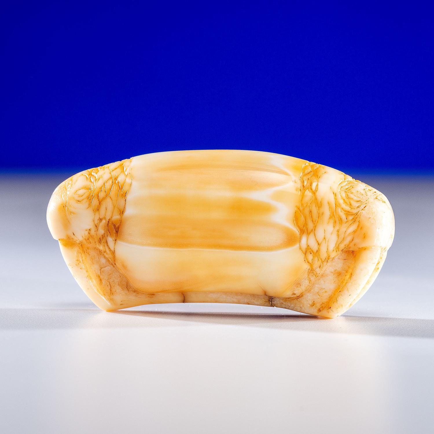 Iñupiat Fossilized Walrus Ivory Ulu Handle