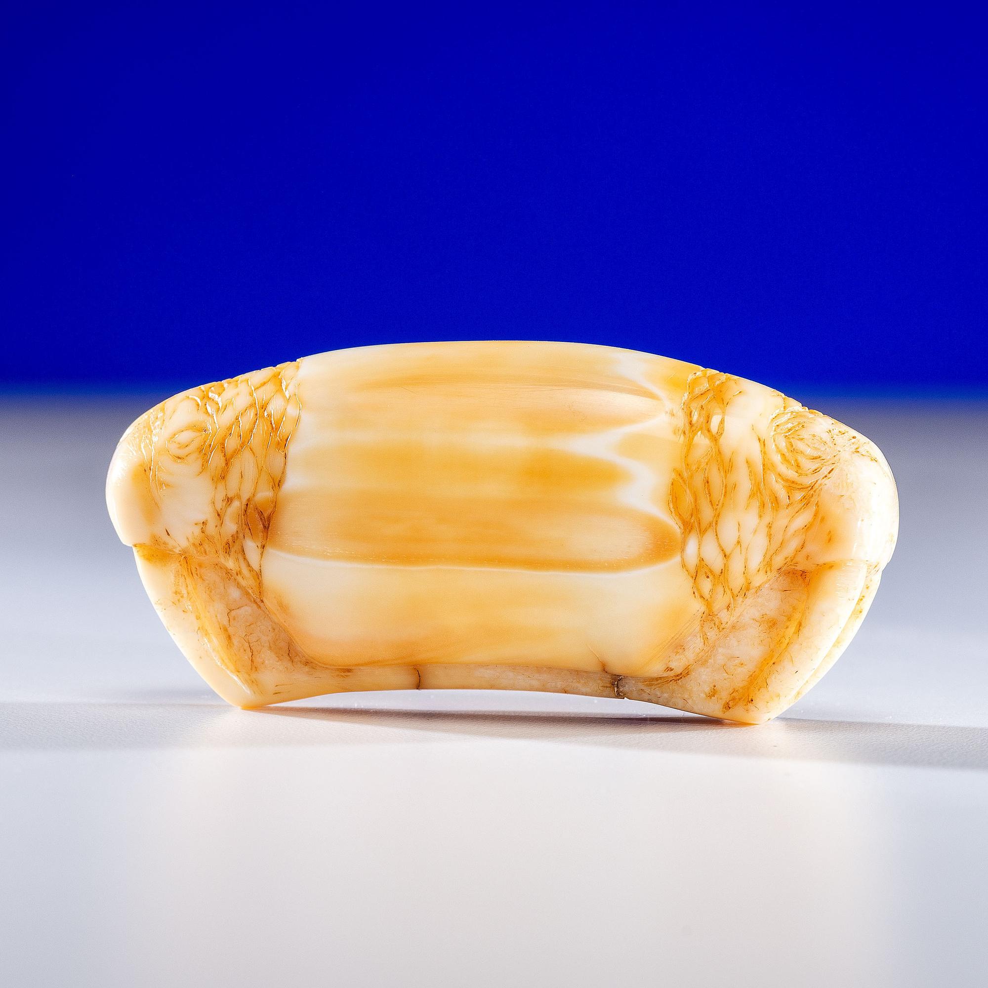 Iñupiat Fossilized Walrus Ivory Ulu Handle