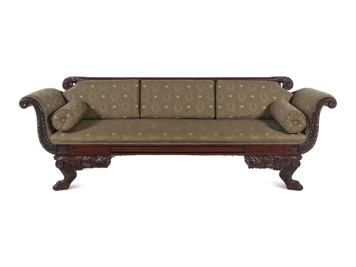 A Classical Carved Mahogany Sofa