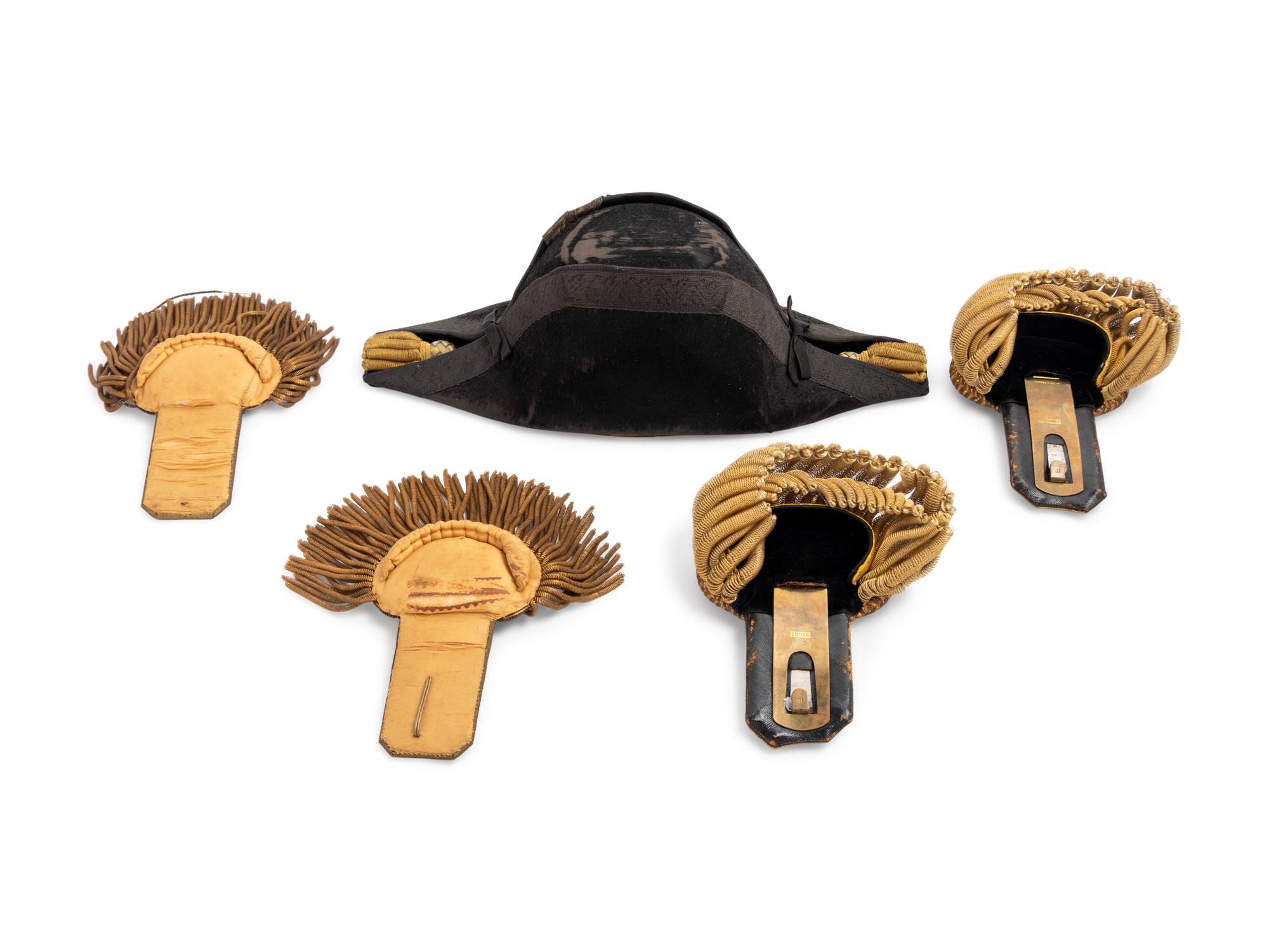 US Naval Dress Bicorn and Two Sets of Epaulets, c1900