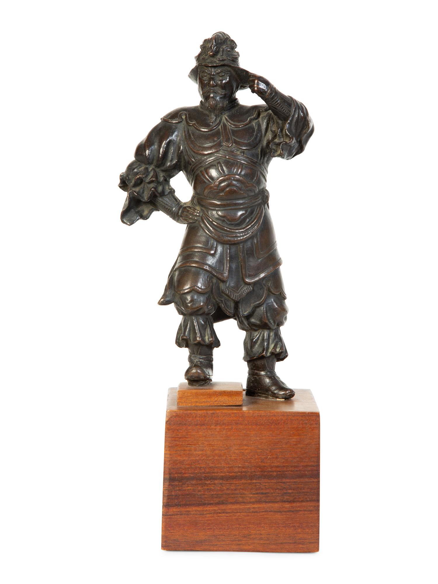 A Japanese Bronze Figure of a Samurai Warrior — 19th Century