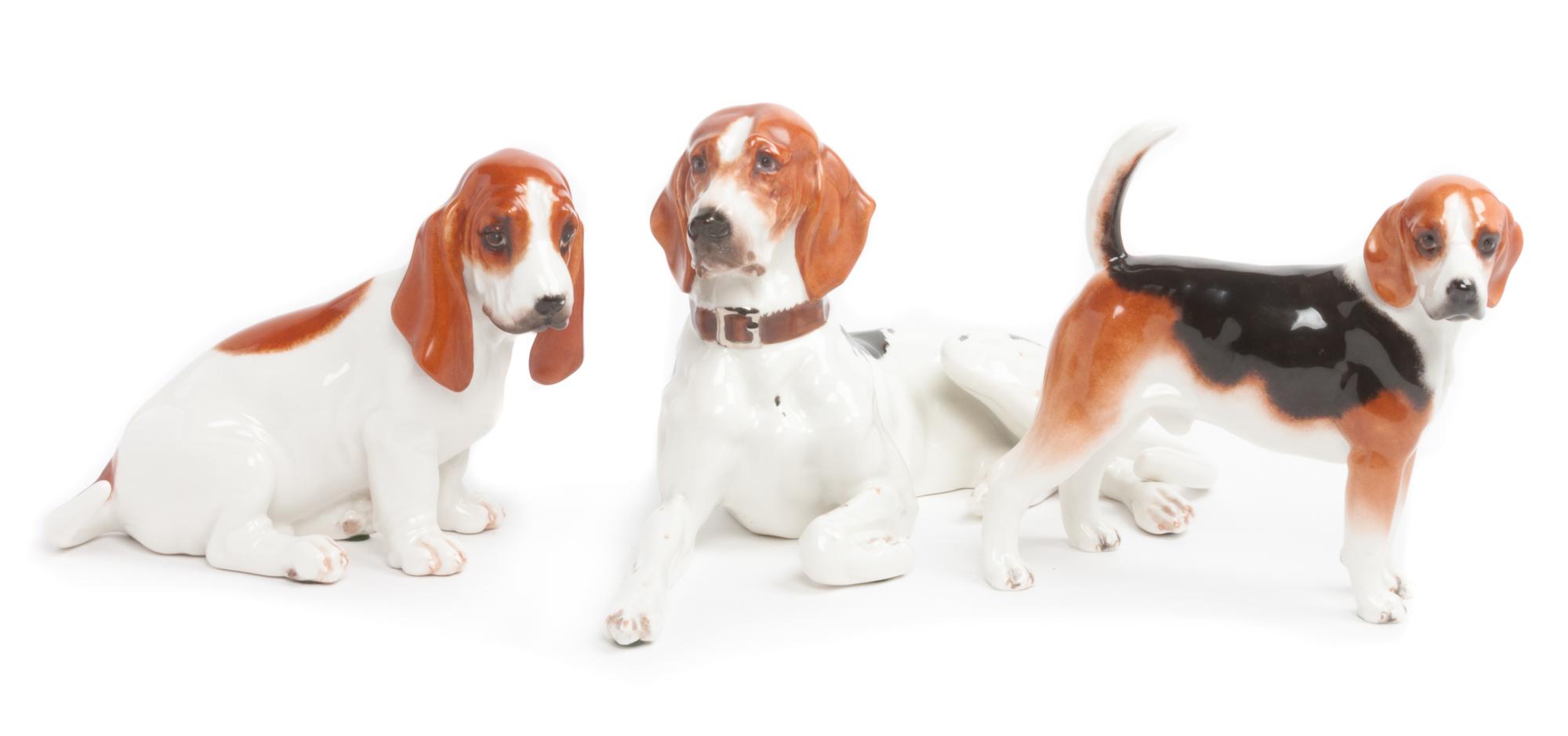 Three Boehm Porcelain Figures Width of widest 13 inches. — 20TH CENTURY
