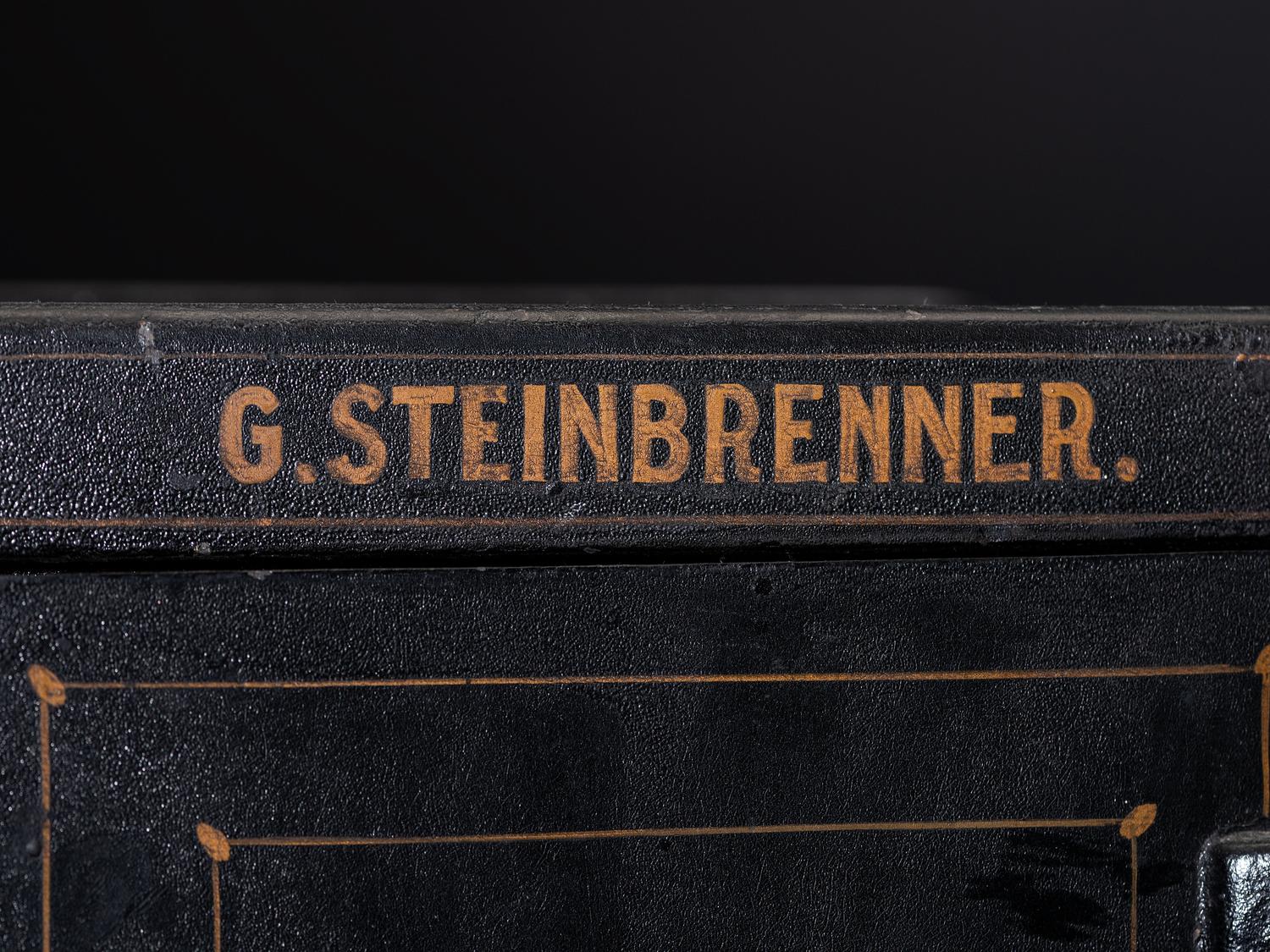 A Paint Decorated Cast Iron Safe, Marked G. Steinbrenner