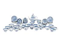 A Canton Blue and White Porcelain Tea Service
