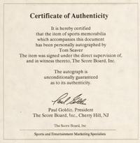 A Group of Tom Seaver Signed Autograph Items (Beckett Authentication Services),