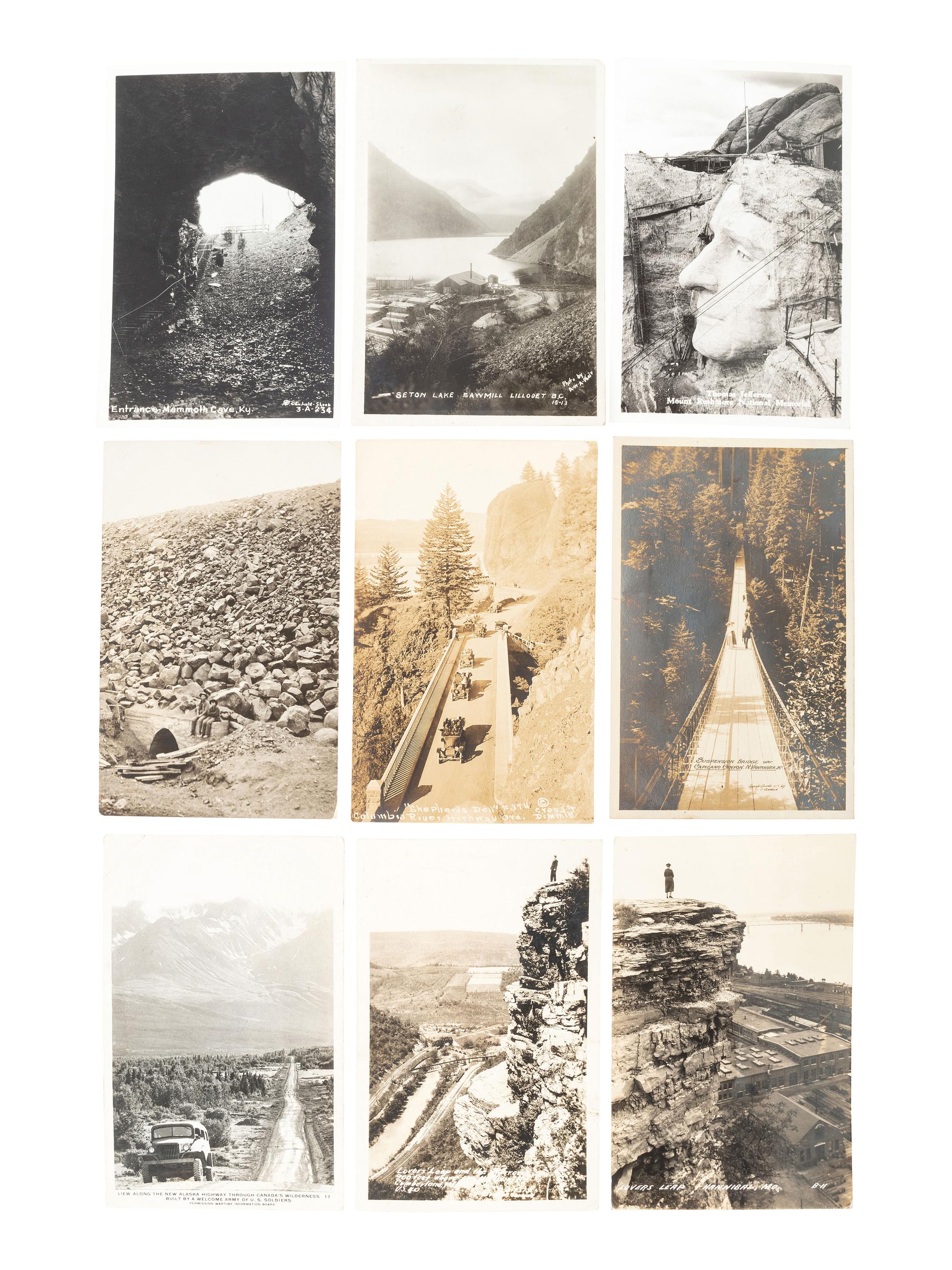 [EARLY PHOTOGRAPHY]. A group of 36 real photo postcards capturing landscapes in the United States and beyond, incl. western scenes.
