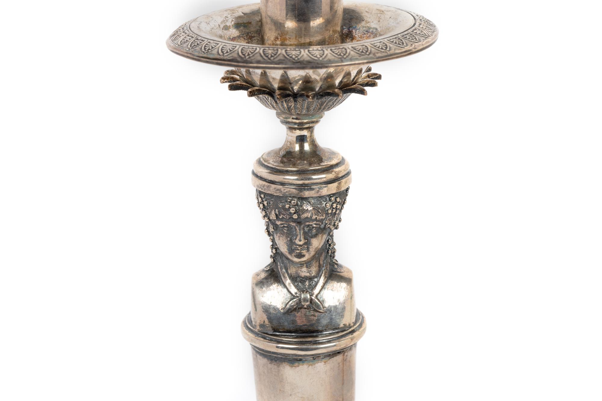 A Pair of Italian Silver Candlesticks