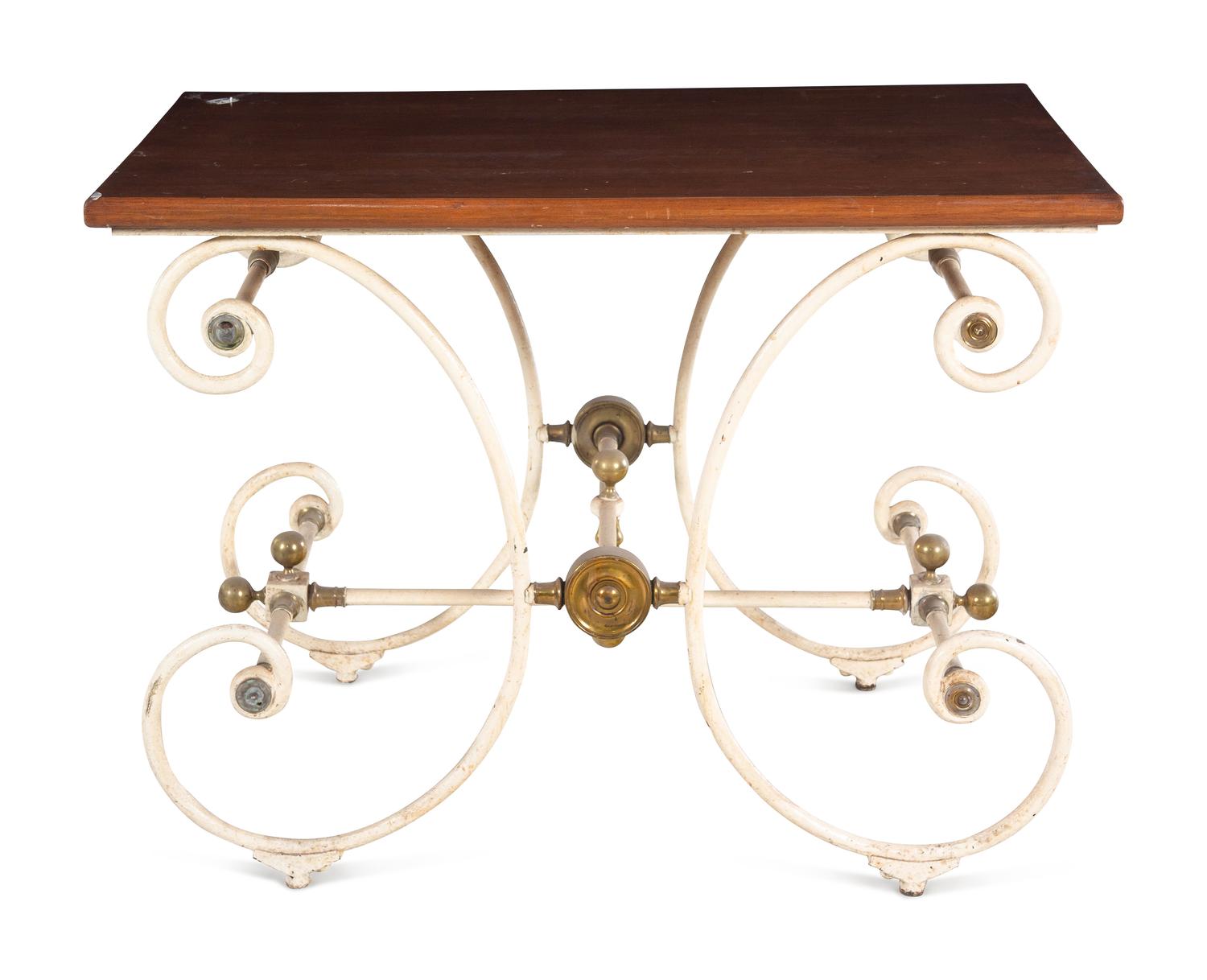 A Painted Metal Baker's Table