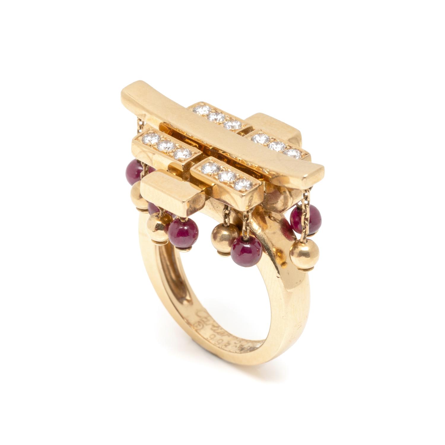 CARTIER, RUBY AND DIAMOND 'LE BAISER DU DRAGON' RING