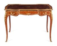 A Louis XV Style Gilt Bronze Mounted Kingwood Bureau Plat by François Linke