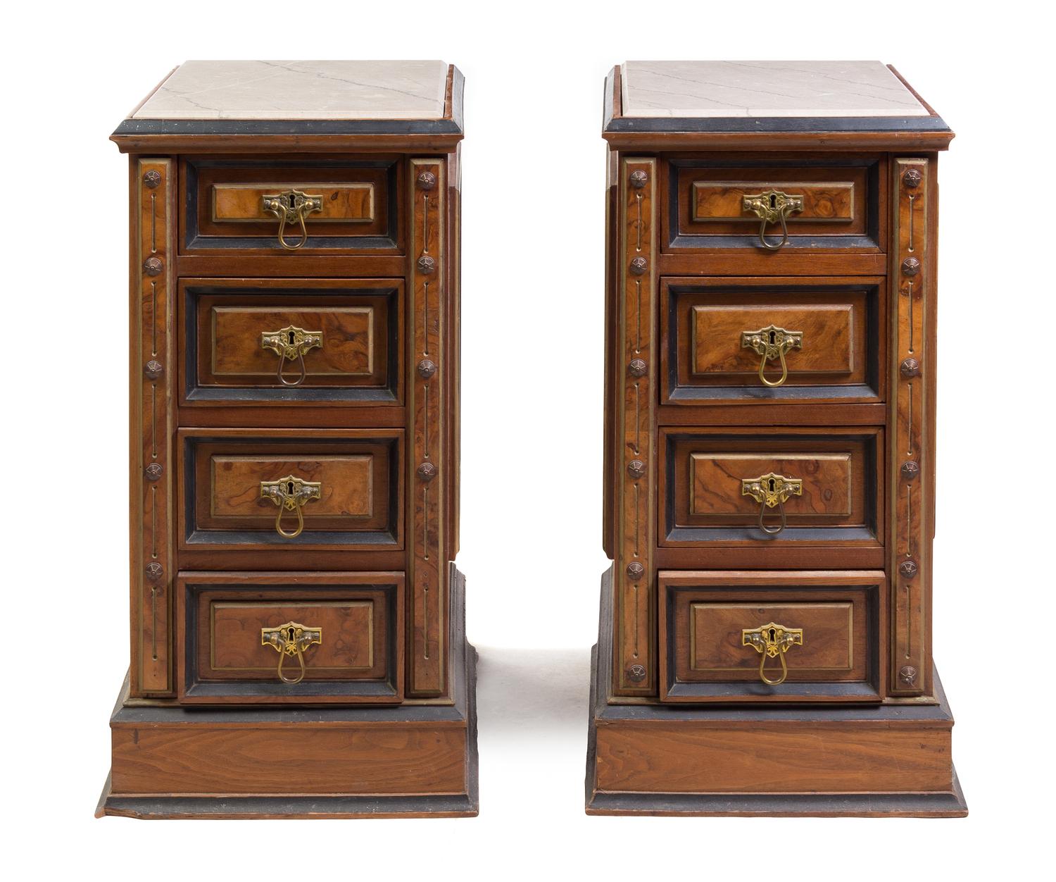 A Victorian Walnut Bedroom Suite Height of bed 83 inches. — LATE 19TH CENTURY