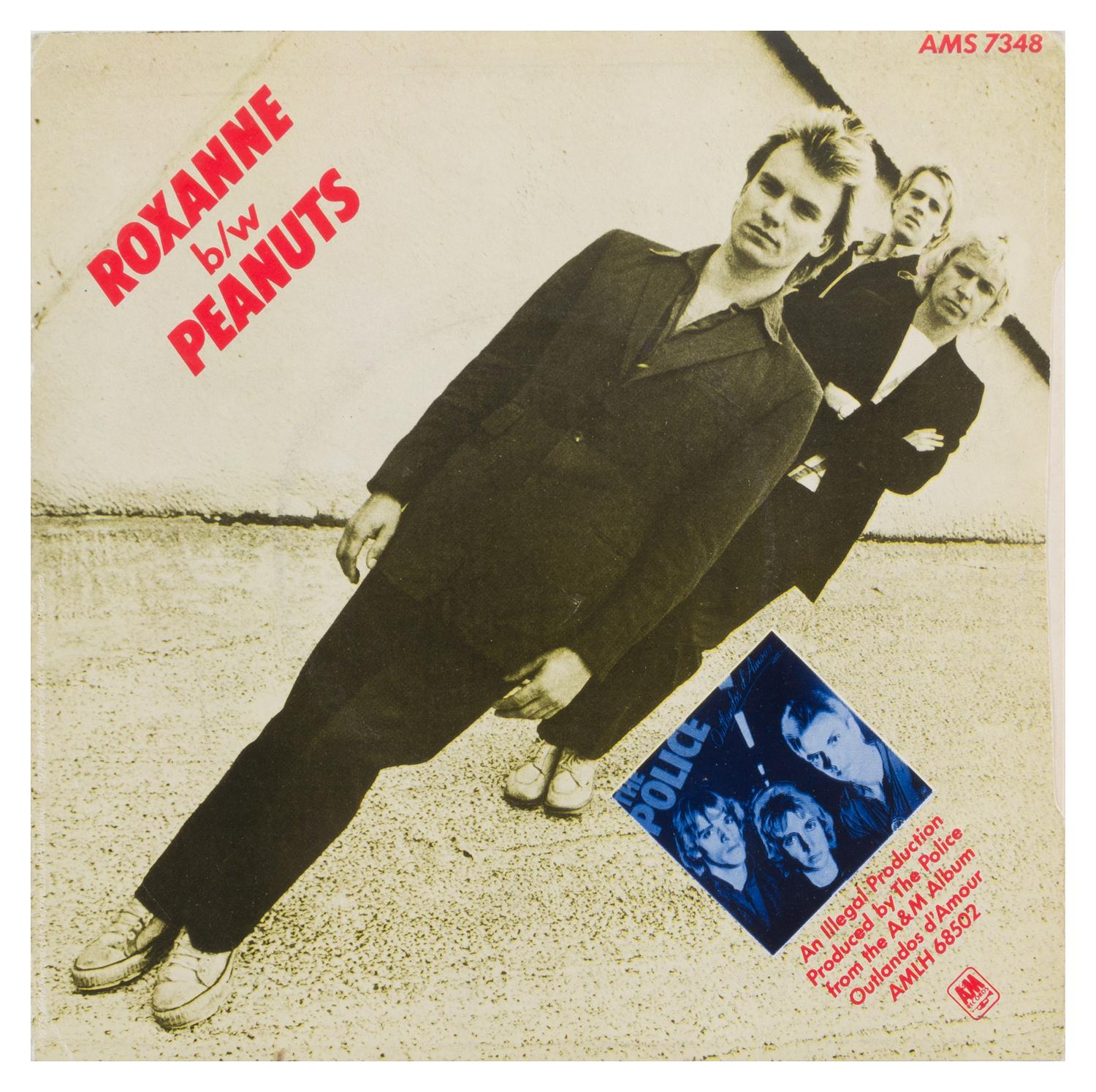 A The Police: Roxanne Autographed Album Cover 7 1/4 x 7 1/4 inches.