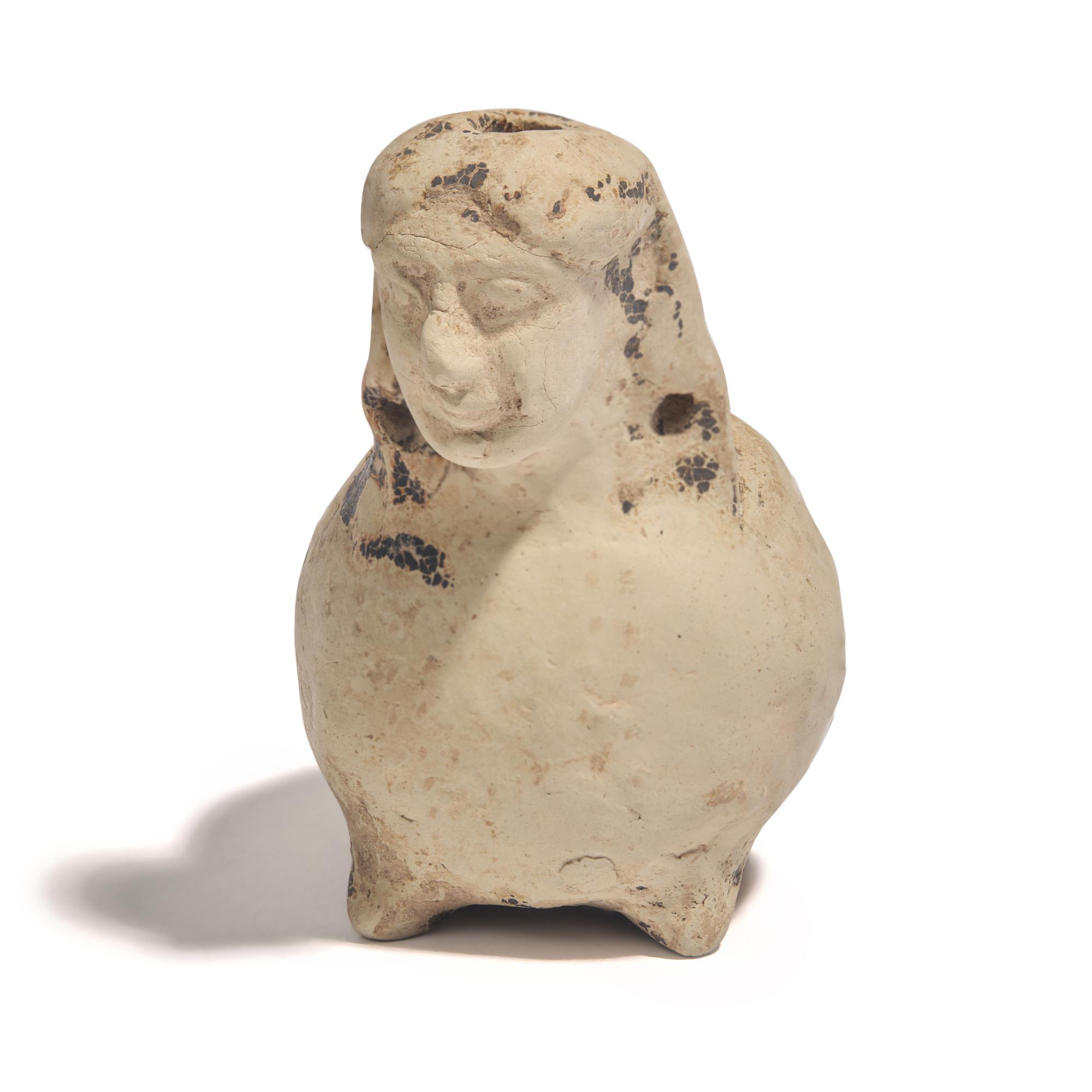 A Corinthian Terracotta Siren Aryballos