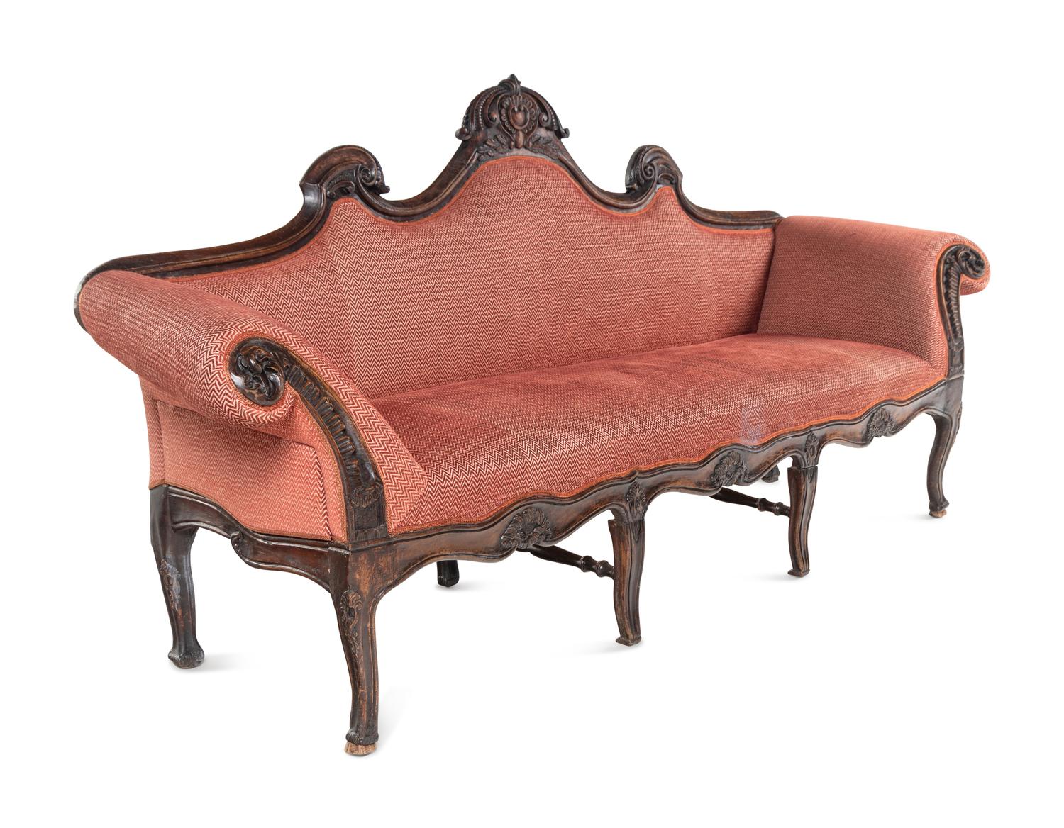 A Pair of Italian Rococo Walnut Settees
