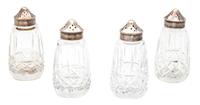 Two Pairs of Waterford Crystal Salt and Peppers Height 3 1/2 inches.