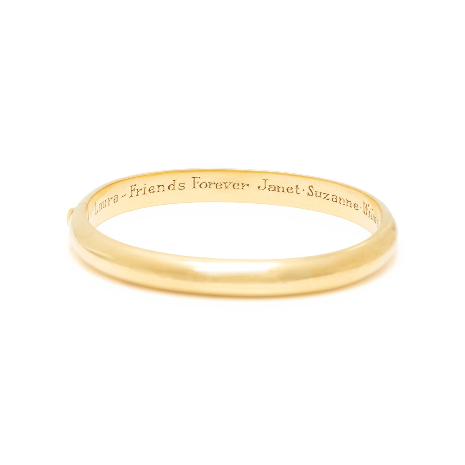 TIFFANY & CO., YELLOW GOLD BANGLE BRACELET