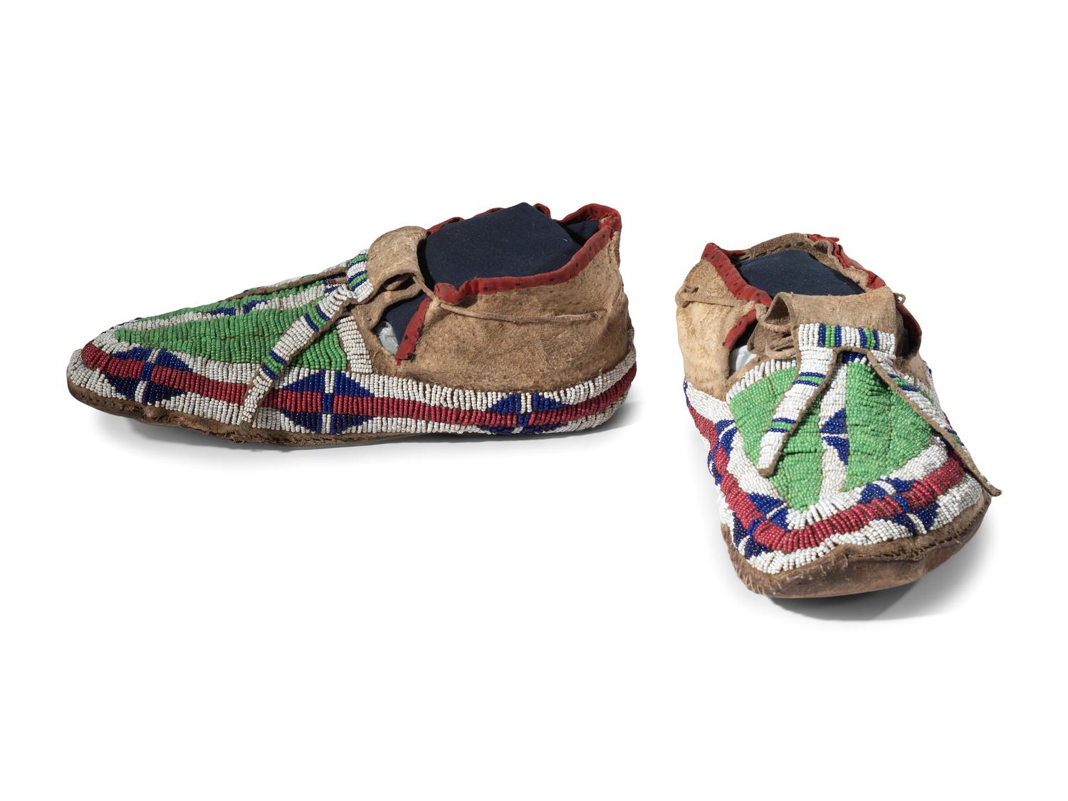 Sioux Beaded Hide Moccasins