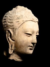 Four Gandharan Stucco Fragmented Heads