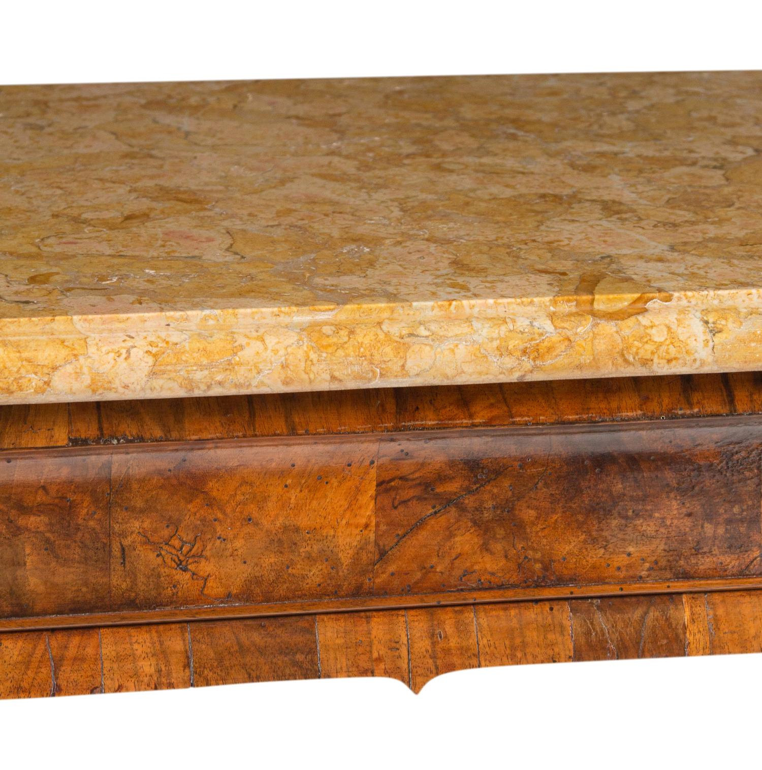 A George II Walnut Marble-Top Side Table