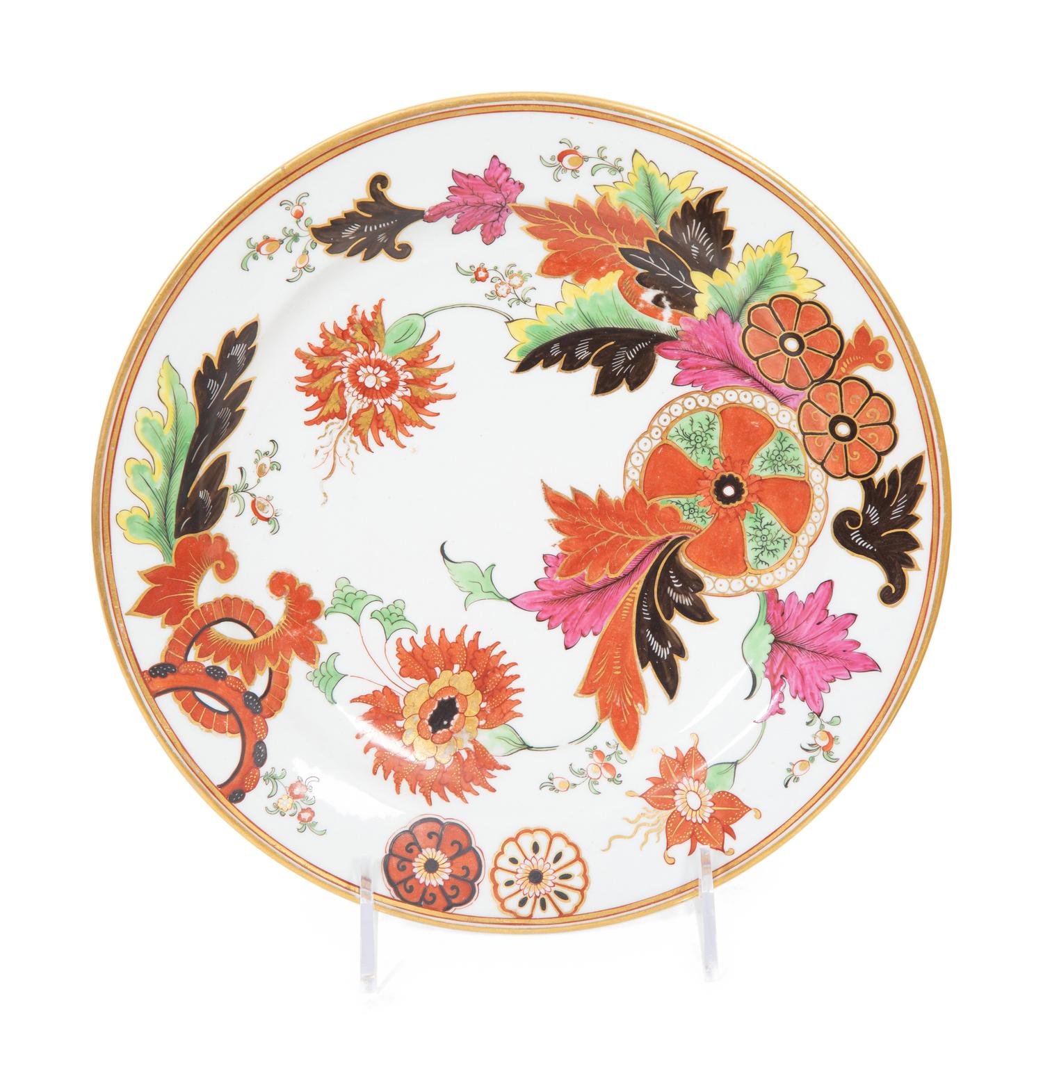 A Set of Six Pseudo-Chinese Export Porcelain Tobacco Leaf Plates