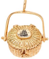 A 14 Karat Yellow Gold Nantucket Basket Charm,