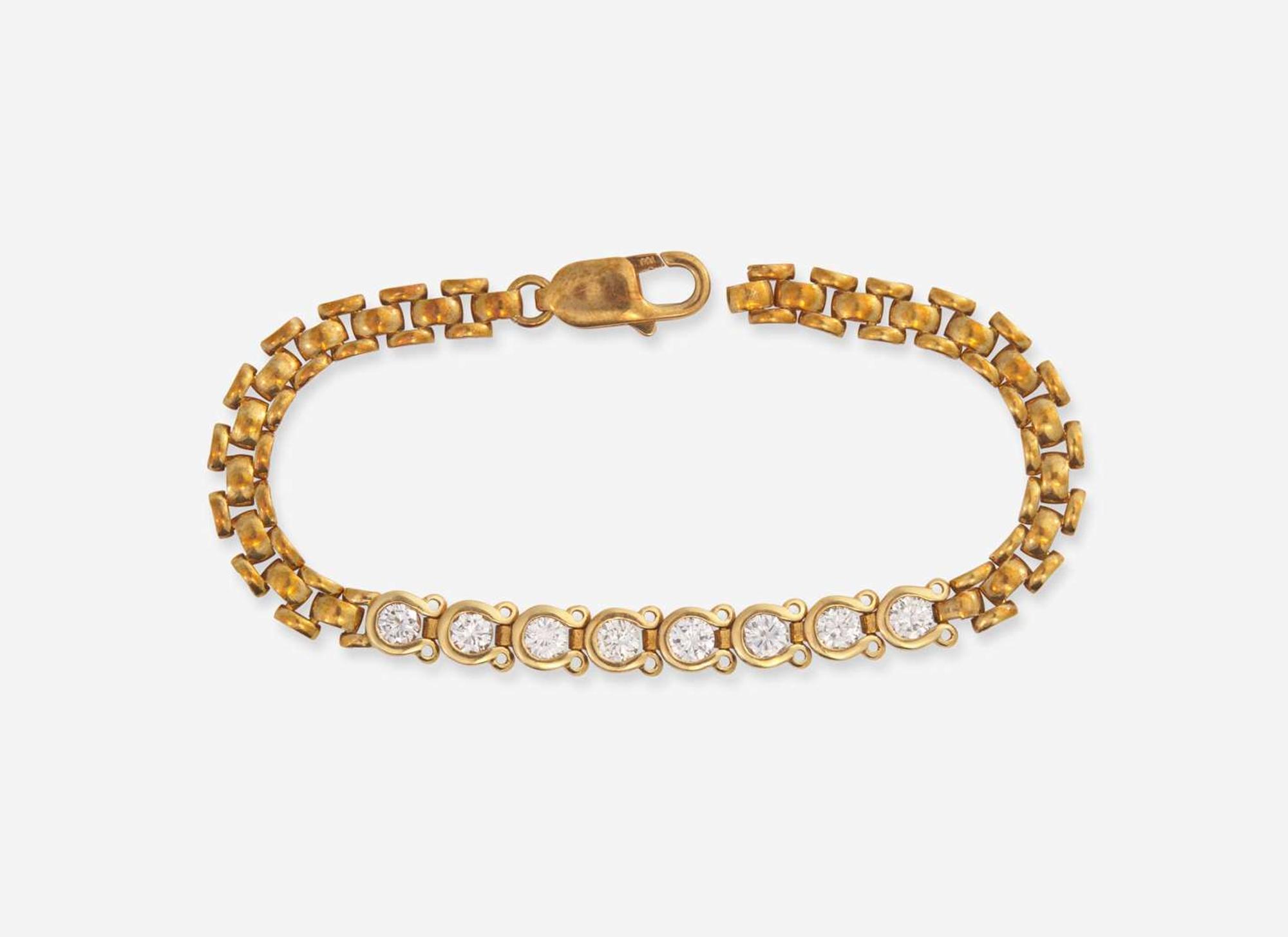 An 18K Yellow Gold and Diamond Bracelet