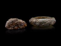Four Chinese Jade and Peking Glass Articles