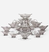 A Victorian sterling silver fourteen-basket epergne Francis Boone Thomas, London, 1884