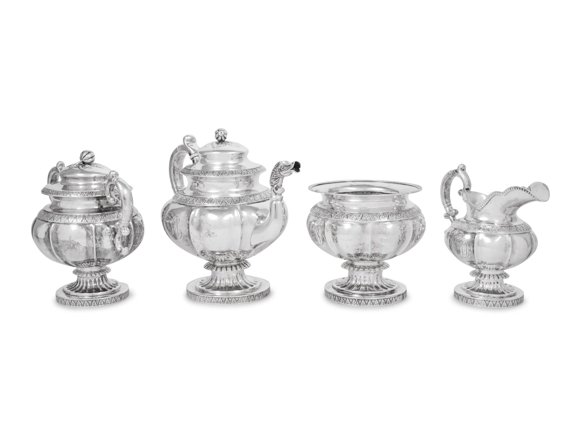 An American Coin Silver Four-Piece Tea Service