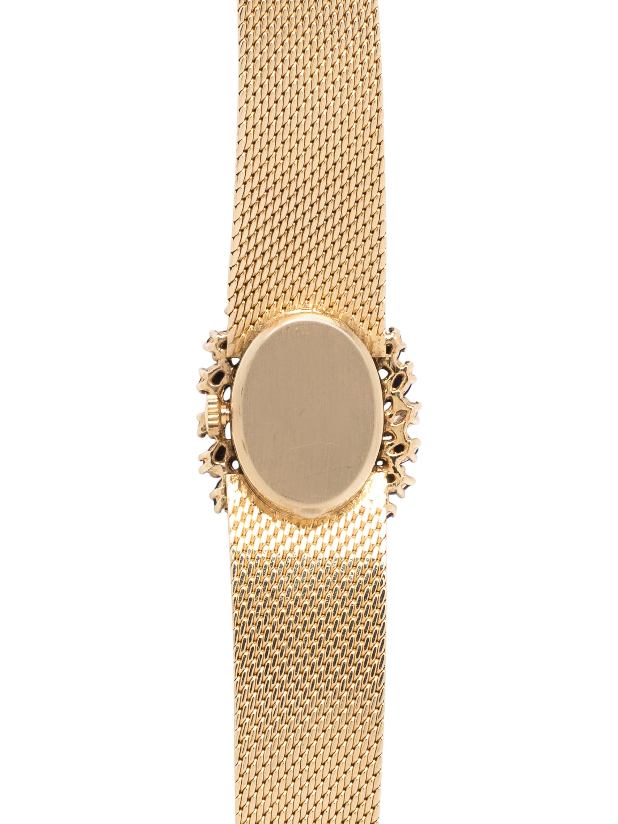 SOLD: 14K YELLOW GOLD, LAPIS LAZULI AND DIAMOND WRISTWATCH