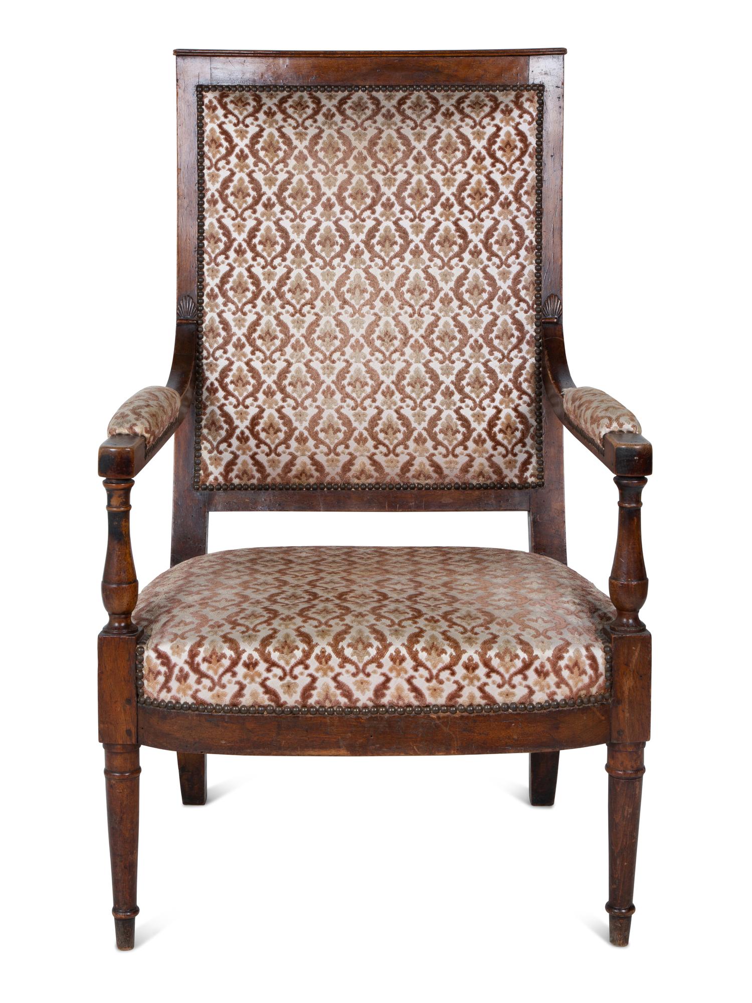 An Empire Style Mahogany Fauteuil — LATE 19TH/EARLY 20TH CENTURY