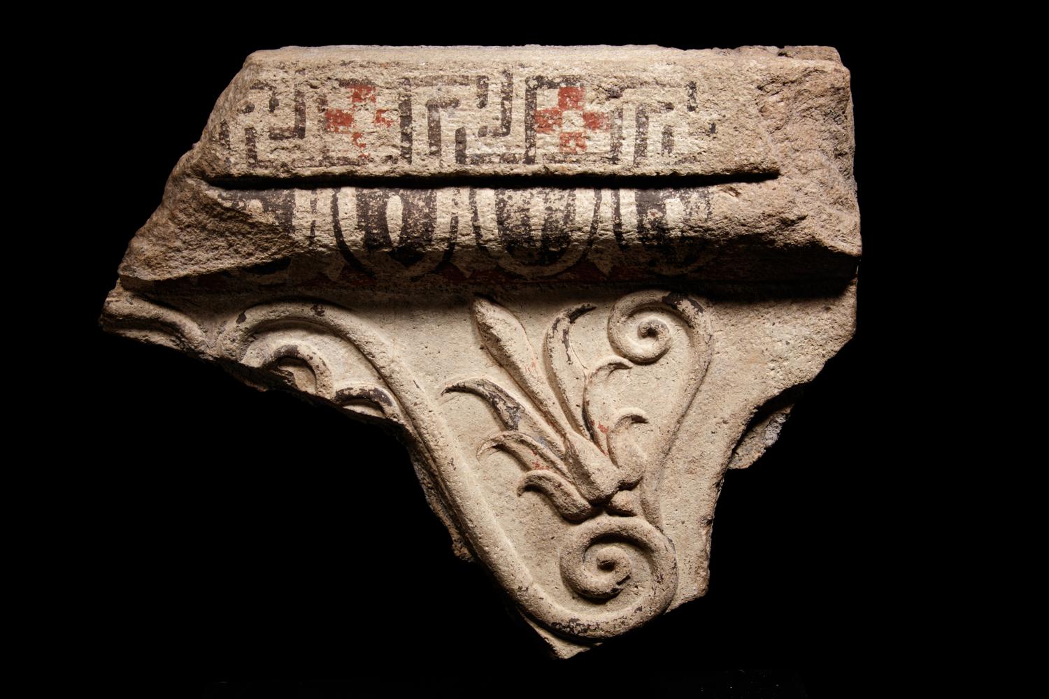 An Etruscan Painted Terracotta Relief Fragment
