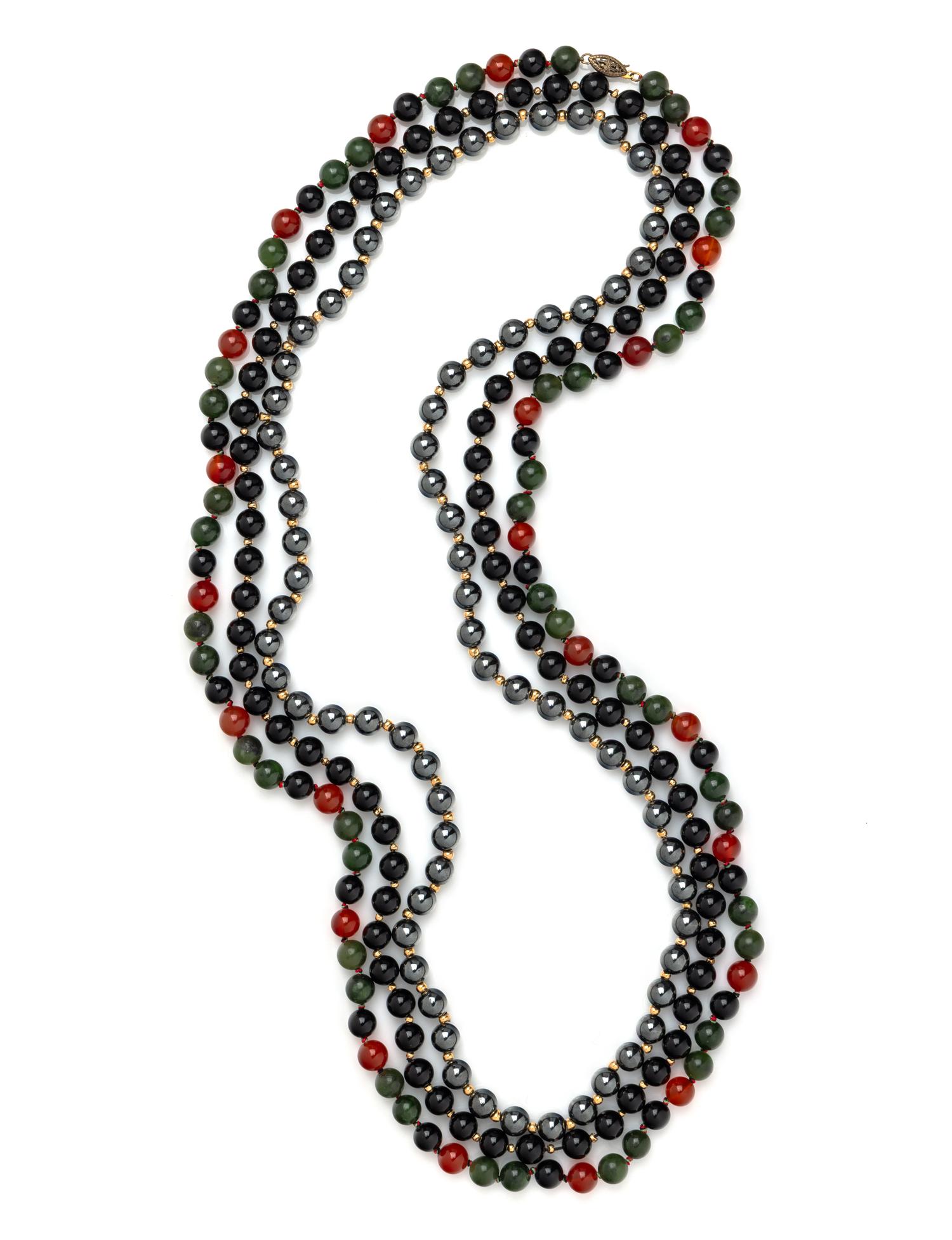 COLLECTION OF BEADED NECKLACES