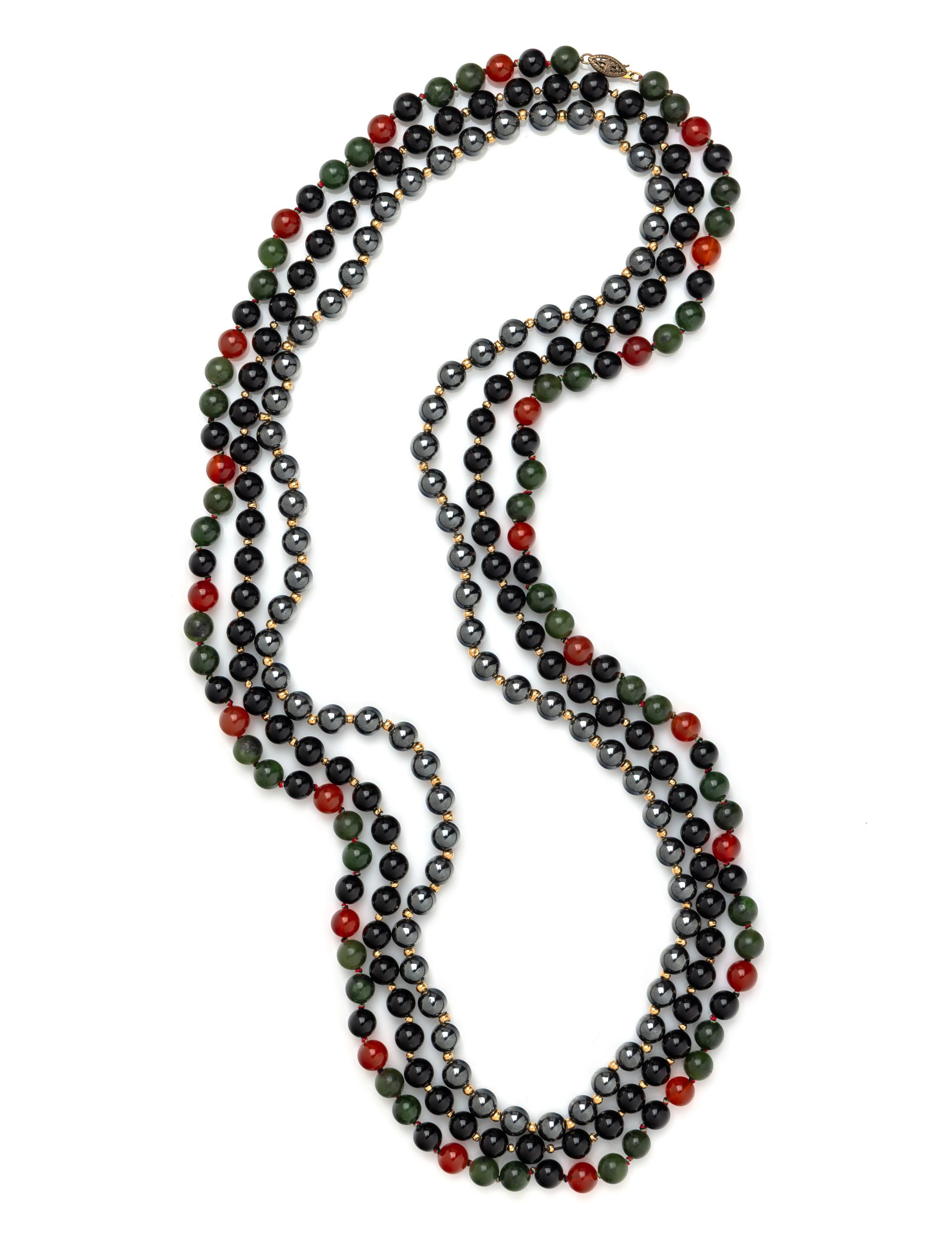 COLLECTION OF BEADED NECKLACES
