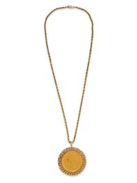 YELLOW GOLD, US $20 LIBERTY COIN AND DIAMOND PENDANT/NECKLACE