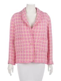 Chanel Pink and White Houndstooth Jacket and One Chanel Skirt Suit, 1990-2000s