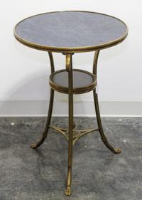 A George III Style Gilt Bronze and Marble Table Height 27 3/4 inches.