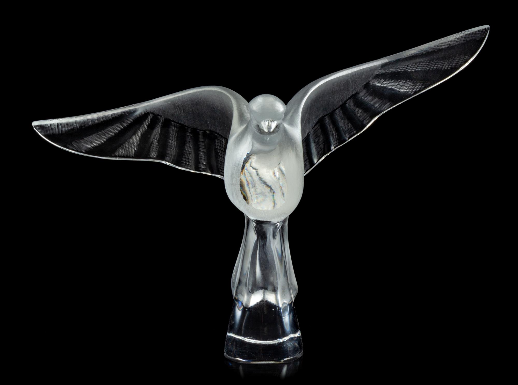 A Lalique Molded and Frosted Glass Dove
