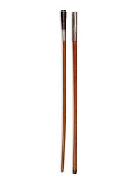 Two English Silvered Metal Mounted Explorer's Walking Sticks