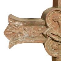 A Cast Iron Crucifix 24.5" W x 3.5" D x 50" H — France, Circa 1900
