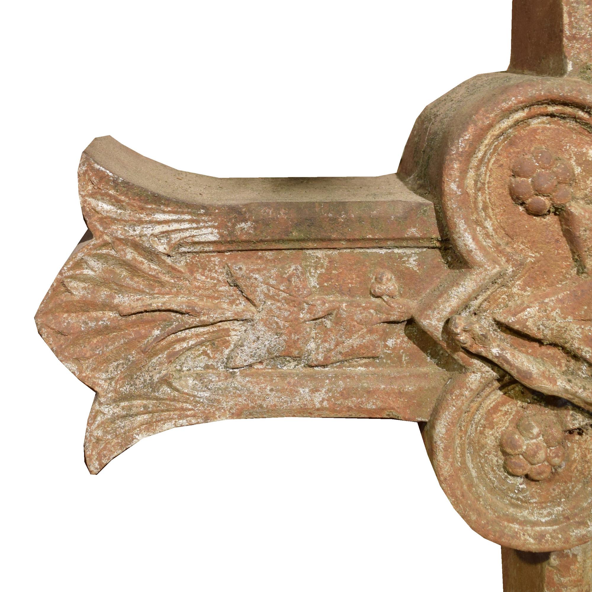 A Cast Iron Crucifix 24.5" W x 3.5" D x 50" H — France, Circa 1900