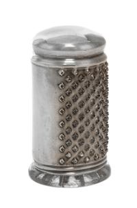 An American Silver Nutmeg Grater, Watrous Mfg. Co., Wallingford, CT, the silver sleeve having a grater on the side and fitting over a g