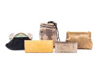 Five Vintage Hand Bags, Mid 20th Century